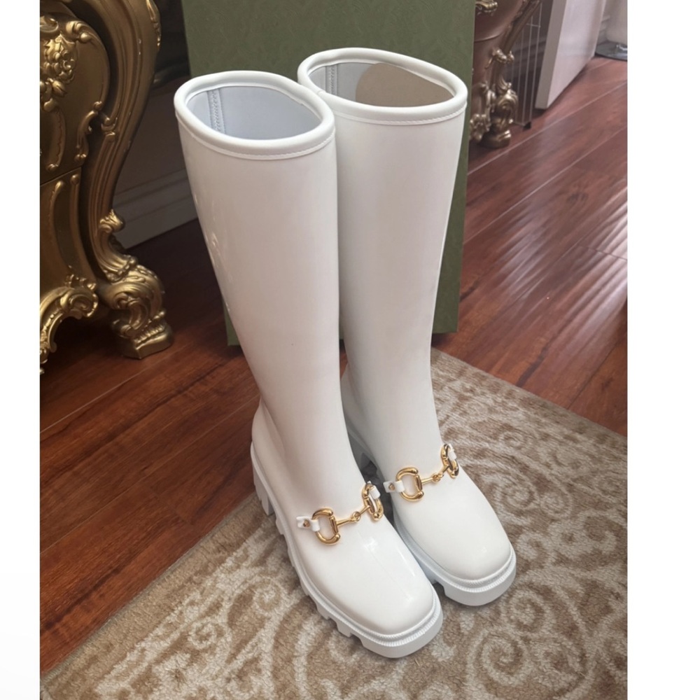Gucci Horsebit Knee High Boots rubber
Wellington boots gold hardware NWT - Picture 5 of 10